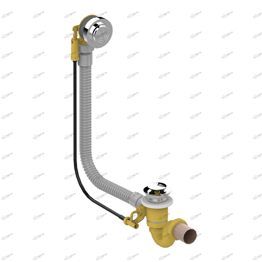U9H-300 Перелив для ванны - модель THG Thg-paris West coast с ручками-рукоятками с белым ониксом Хром U9H-300 CAT.A