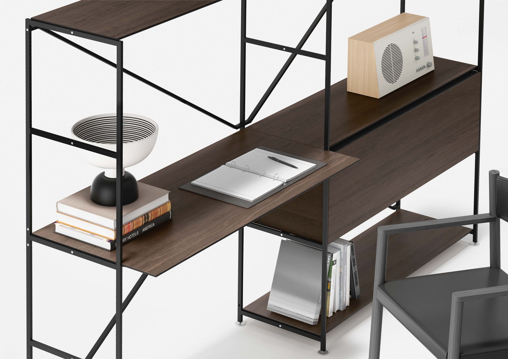 Секционный книжный шкаф из стали и дерева DE PADOVA R. I. G ARCH-00066922 - Вид №2