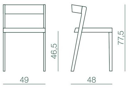 Bedont Стул ясеня со встроенной подушкой Drive B51 c00s / c00l / p01s / p02s - Вид №6