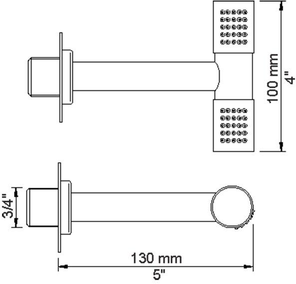VOLA Настенная лейка душа из хромированной латуни sun-id-1389310 - Вид №1