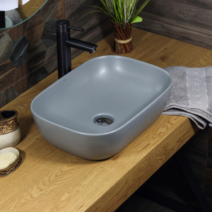 Накладная раковина melana mln-320328mg матовая серая