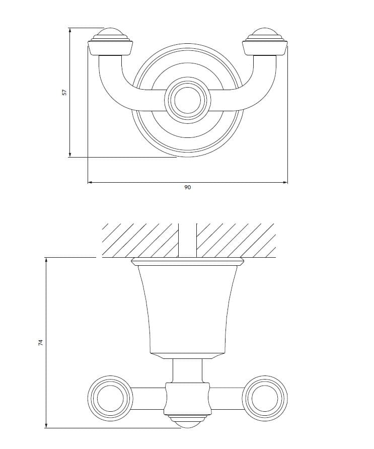 Вешалка для полотенец из латуни OMNIRES Art Line ARCH-00100659 - Вид №3