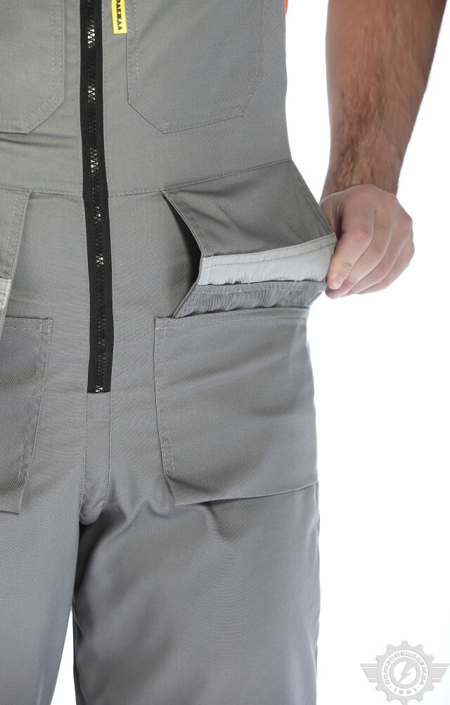 69428 Полукомбинезон "Профессионал-2" темно-серый со светло-серым  Летняя спецодежда  размер 44-46/158-164  - Вид №6