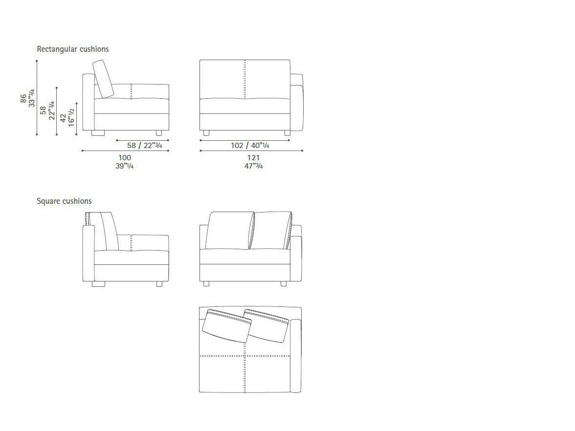 Кожаный модульный угловой диван Poltrona Frau коллекция - диваны и кресла ARCH-00060847 - Вид №22