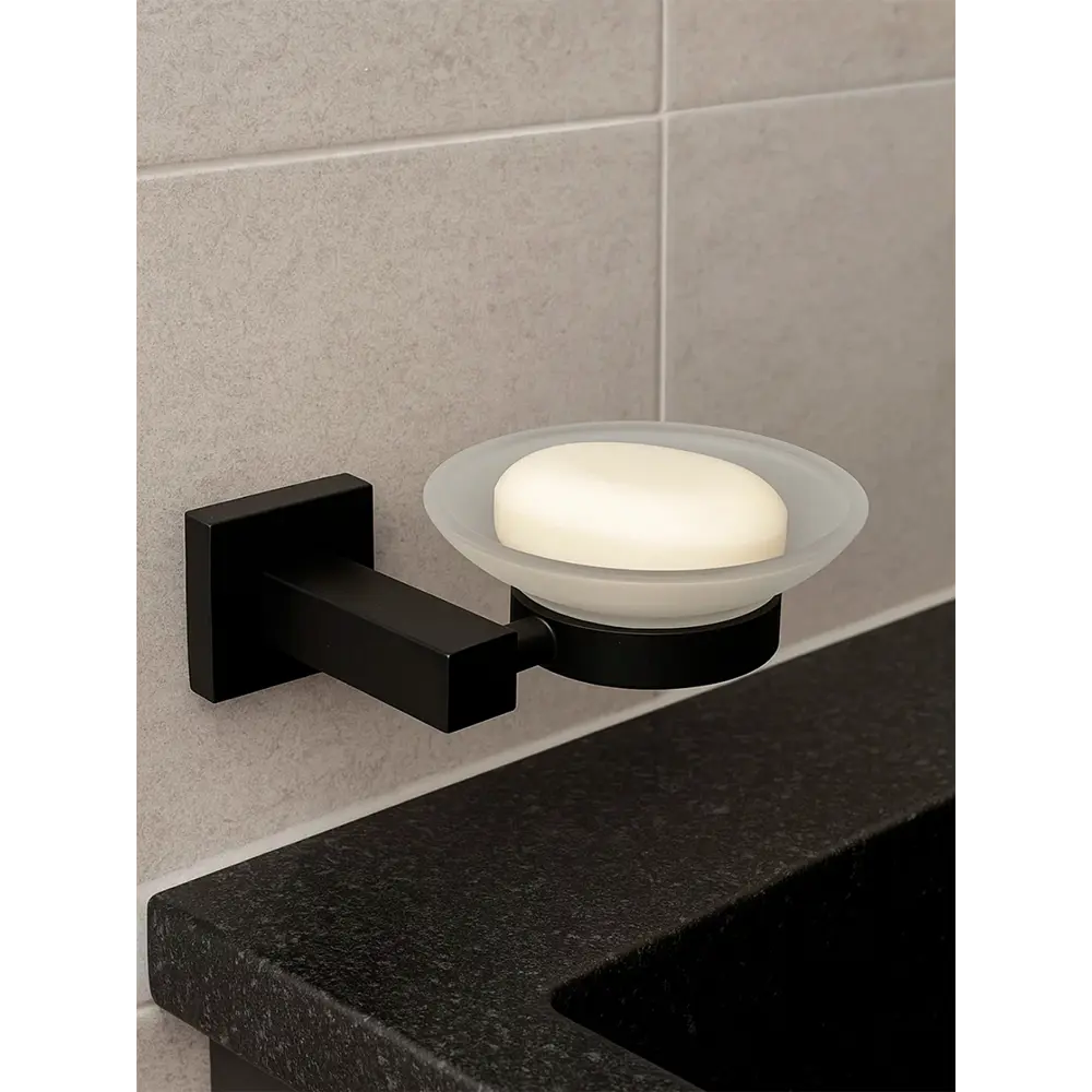 Мыльница навесная Quadro стекло-металл черная 89381043 Santreyd STLM-1583461 - Вид №5