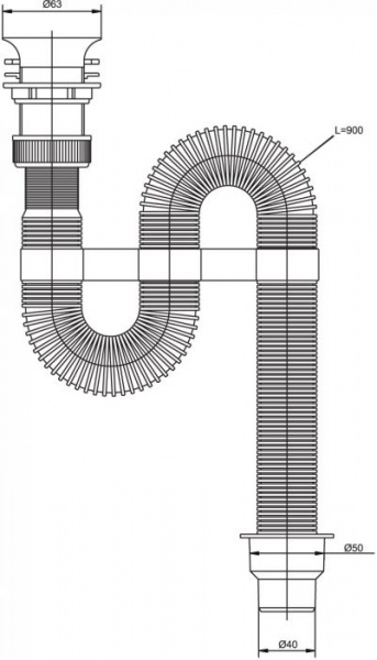 Сифон гофр. VIR пл.вып. 40х50 (30980311) VIR 30980311 WIRQUIN 15139 - Вид №1
