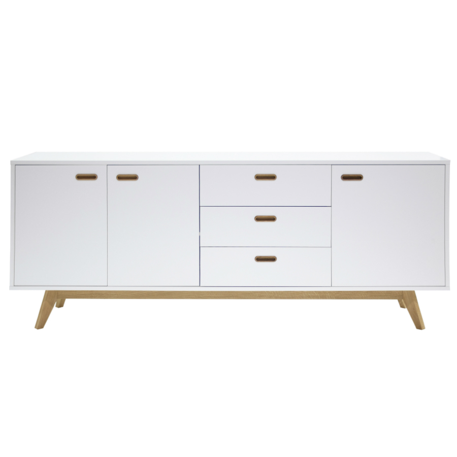 Сервант Tenzo Bess, 82х200х43 см, дуб, белый 2176001 - Вид №1