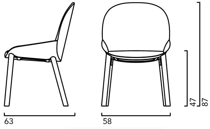 Crassevig Стул из мягкой ткани Elba sun-id-1398672 - Вид №3