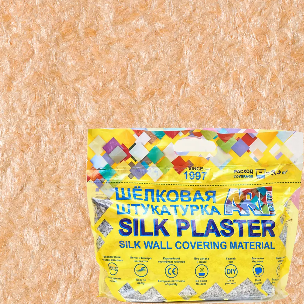 Жидкие обои Silk Plaster АртДизайн 225 1 кг цвет персиковый STLM-2090024