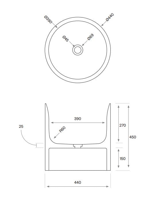 Круглый умывальник из натурального камня COCOON Maison ARCH-00005961 - Вид №5