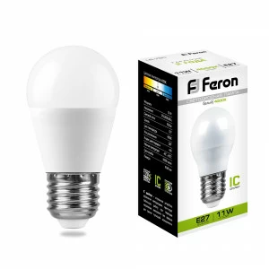 Лампа светодиодная Feron "Шарик" E27 11W 4000K LB-750 25950 FERON  00-3956688 Матовый