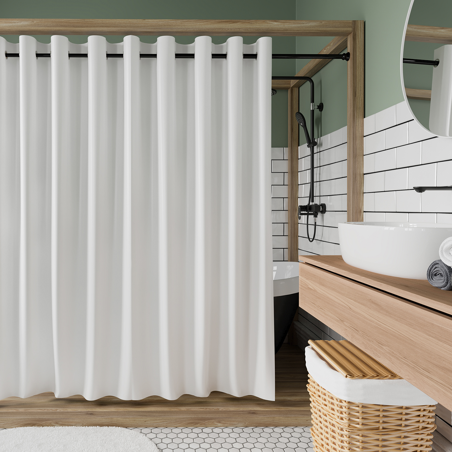 SC-10202 Vils Шторка для ванной WasserKRAFT 