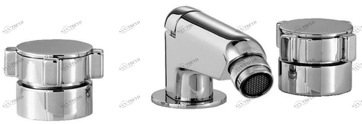 RUBINETTERIE STELLA Смеситель для биде на 3 отверстия с регулируемым изливом Aster At00201cr00