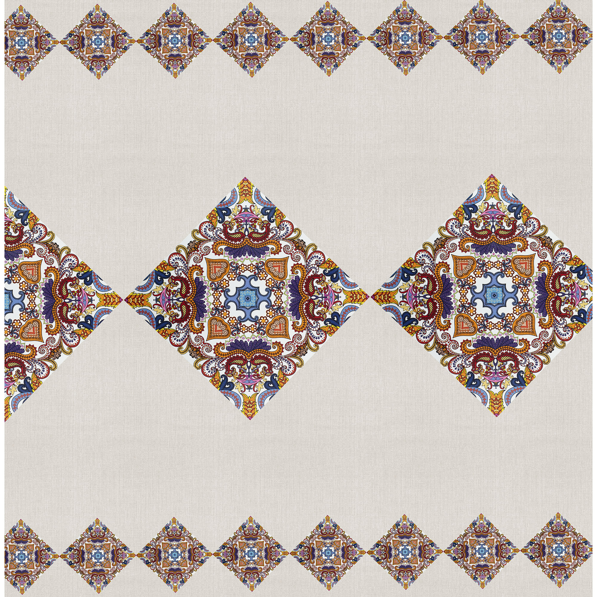 82760335 Скатерть «Калейдоскоп» 160х140 см цвет бежевый Oxford Santreyd - Вид №1