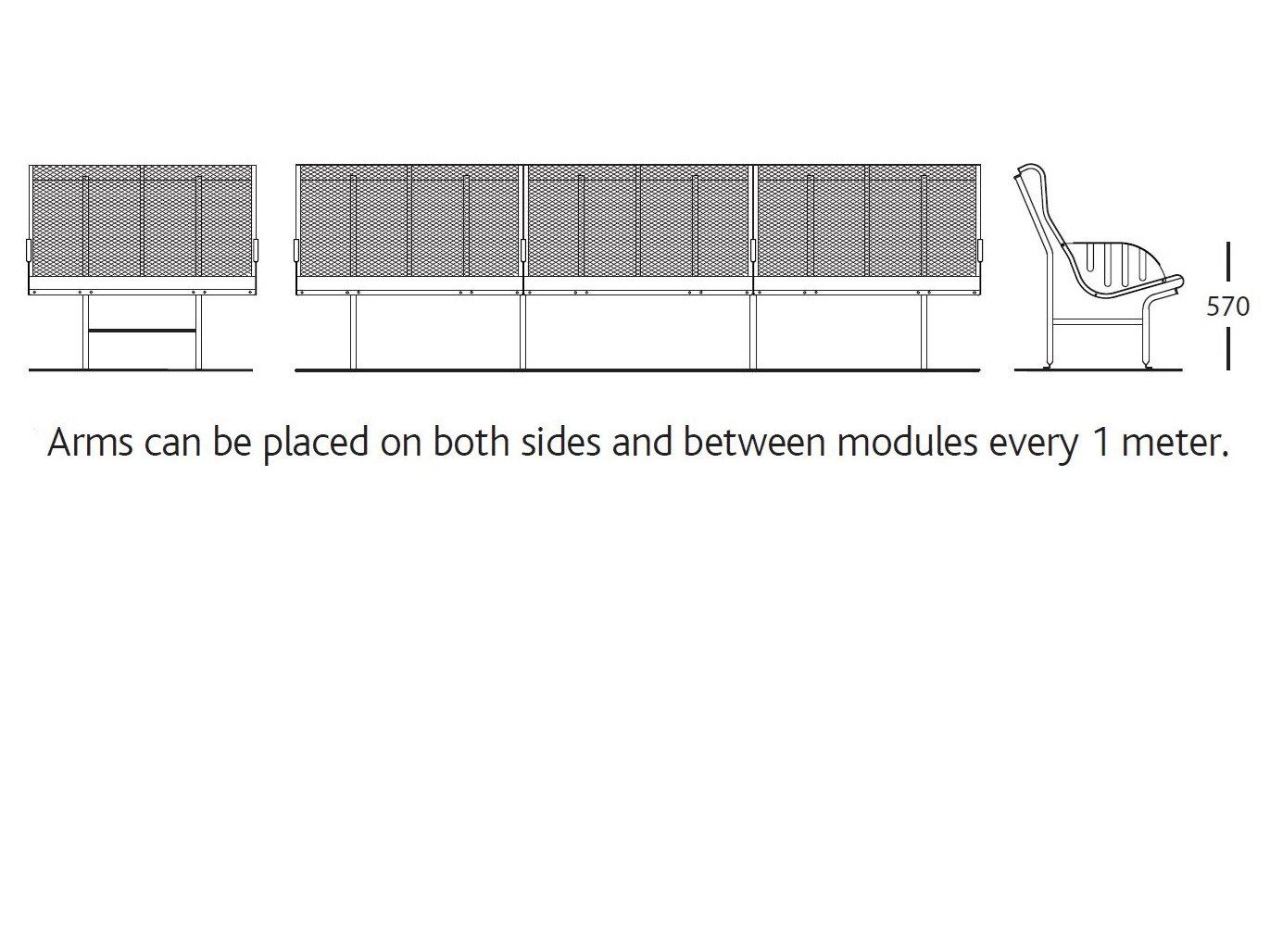 Стальная скамья со спинкой BD Barcelona CATALANO ARCH-00110030 - Вид №13