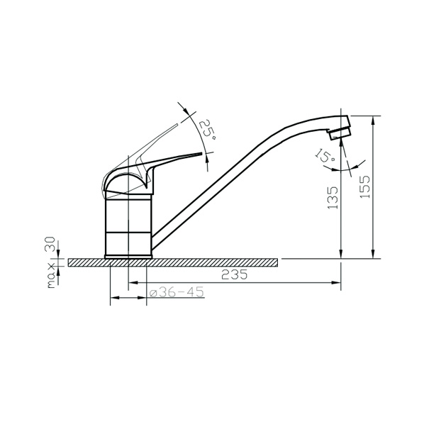 40-01/G Echo brown  Смеситель для кухни  ARGO kran 4001gechobrown - Вид №1