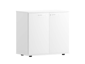 Меламиновый низкий офисный шкаф с запирающимися дверями