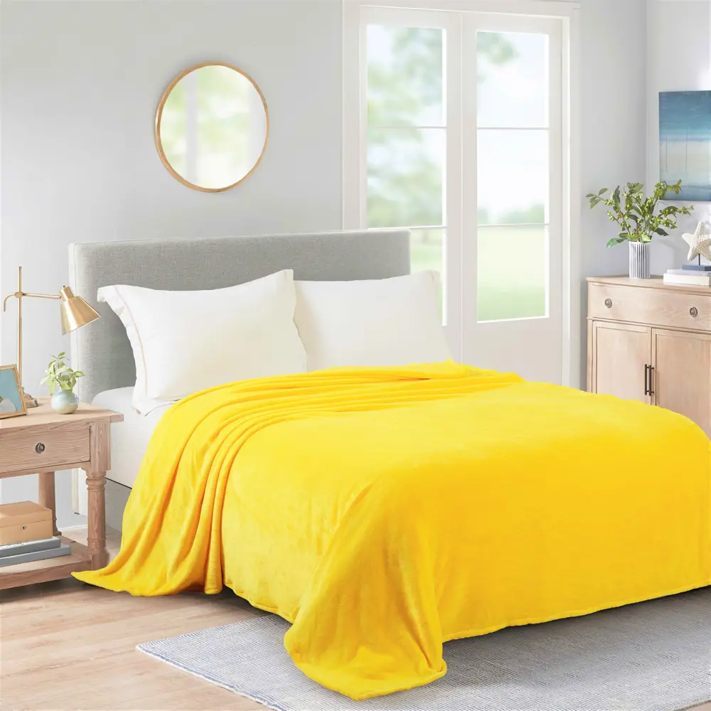 Плед 150x200 см микрофибра цвет желтый Santreyd Плед Микрофибра STLM-2119924 - Вид №4