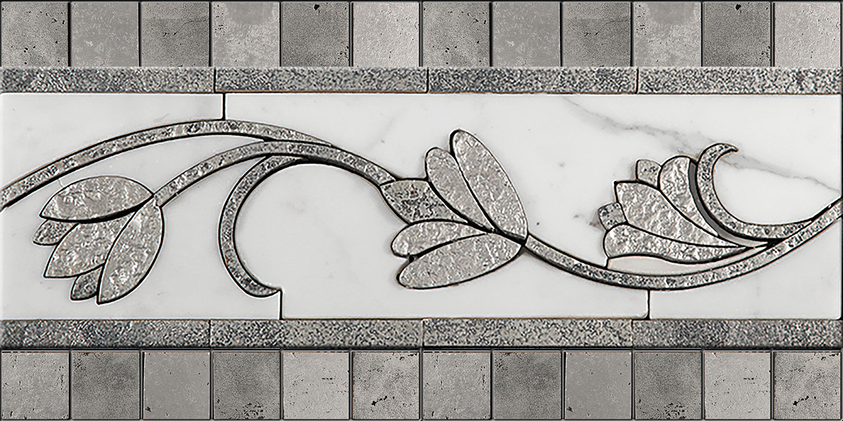 БОРДЮР ИЗ МРАМОРА TL-2 SKALINI FLORAL TL2 - Вид №1