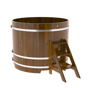 2234 Купель круглая из лиственницы Рустик d=1,50х1,2 морёная Alyarus