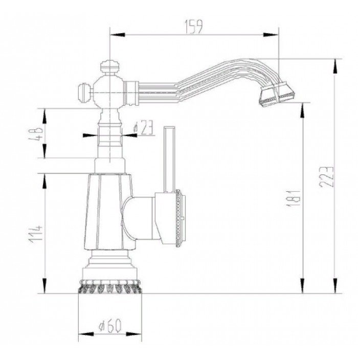 Zorg A 310U-BR смеситель для умывальника Смеситель для кухни Zorg 223 х 159 мм  - Вид №2