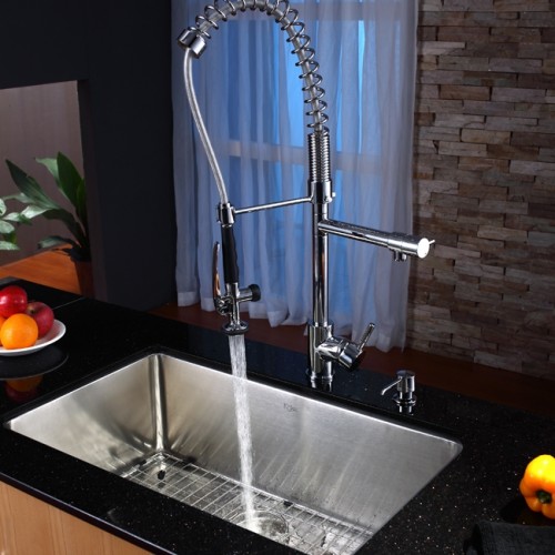 KHU100-30-KPF1602CH-KSD33CH Накладная раковина на столешницу  прямоугольная Krausru 