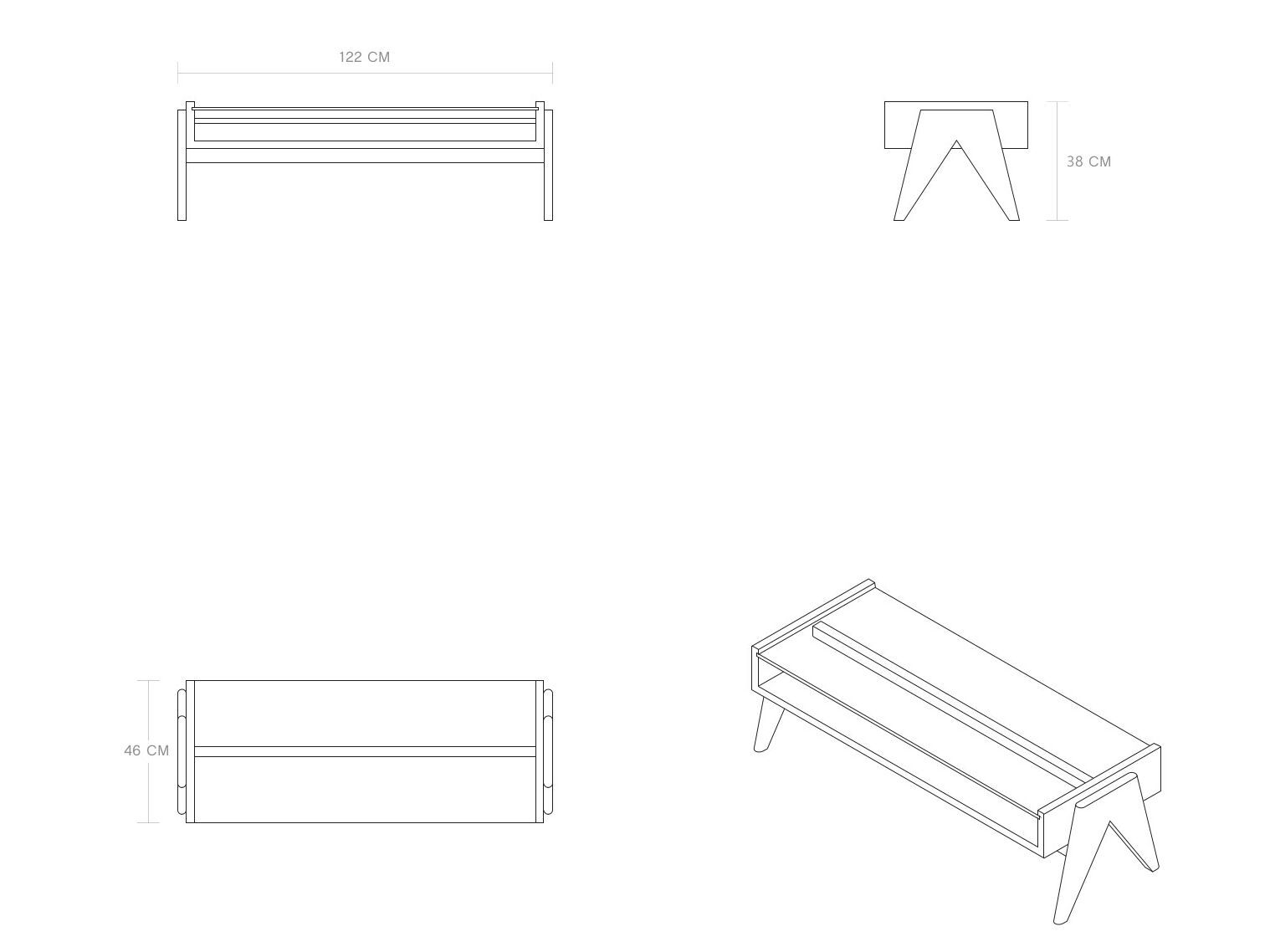 Прямоугольный журнальный столик из дерева и стекла Phantom Hands Project Chandigarh ARCH-00136253 - Вид №4