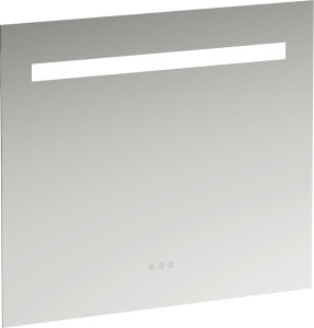 H4476439501441 Зеркало, 800 мм, с встроенной горизонтальной LED подсветкой и естественным светом, три сенсорных выключателя (вкл/выкл/затемнение/изменение цветовой температуры 2700–6000 K), алюминиевый каркас, IP44 LAUFEN PRO