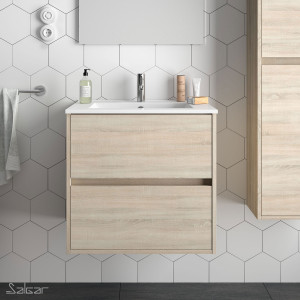85039 SALGAR Мебель для умывальника NOJA 700 OAK CALEDONIA + Basin Дуб Каледония