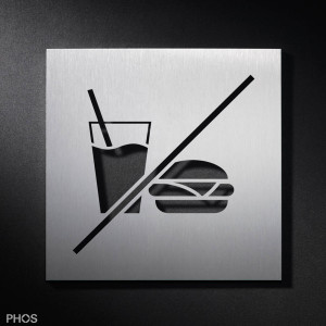PS6501 Знак пиктограммы есть и пить / есть запрещено, 16 x 16 см PHOS