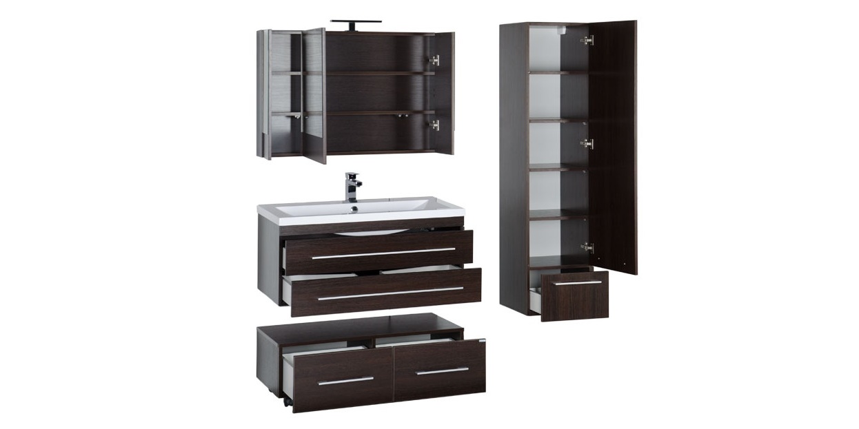 Комплект мебели Aquanet Нота 100 венге (камерино) 00161305 - Вид №3