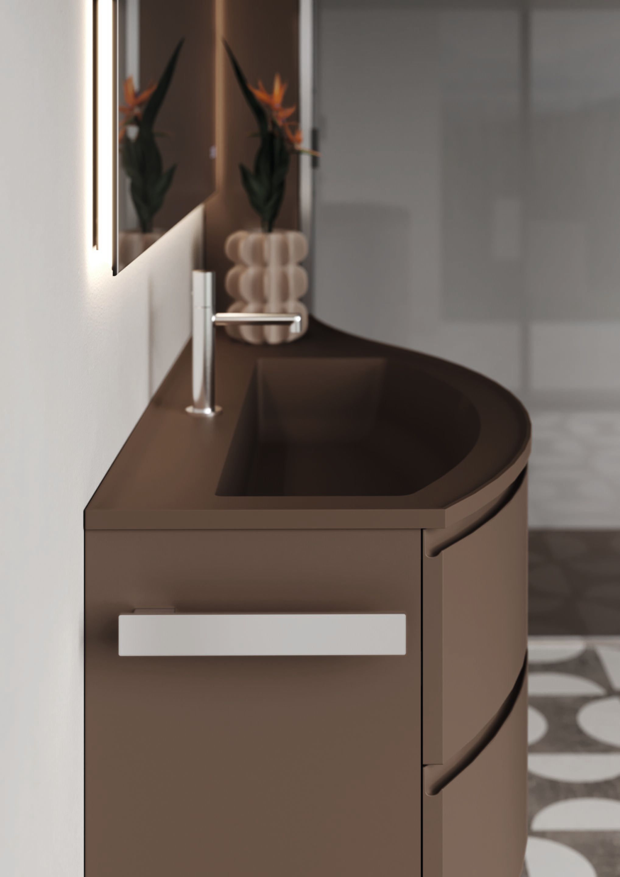 Подвесной туалетный столик с зеркалом Ideagroup Seventy Form ARCH-00049102 - Вид №3