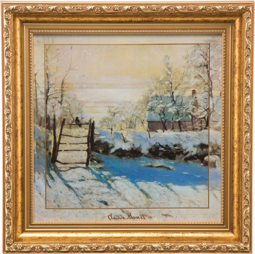 10625508 Goebel Картина 31х31см "Зимний пейжаж" Моне Фарфор 