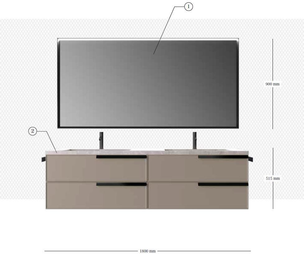 Ideagroup Подвесной туалетный столик с ящиками, лакированный Form sun-id-1355692 - Вид №1