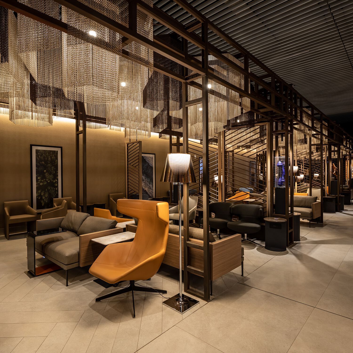 Алюминиевая цепь водопад занавес Kriskadecor LATAM LOUNGE SANTIAGO ARCH-00070527 - Вид №3