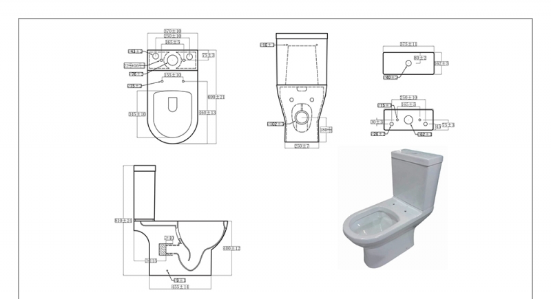 CX2164W Компакт унитаз с бачком Белый Bravat New Moon Турция - Вид №3