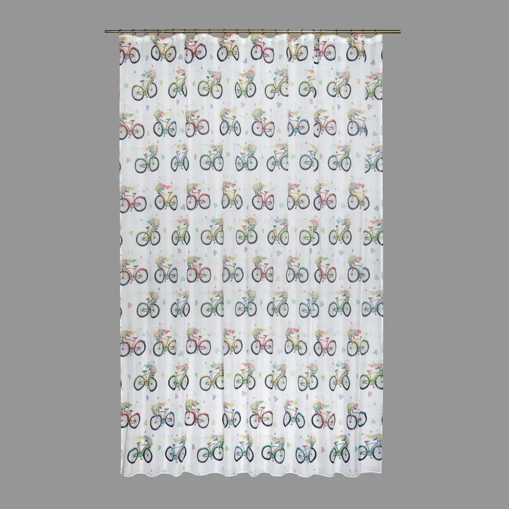 Тюль на ленте «Велосипеды» 250x280 см полиэстер цвет белый GARDEN STLM-2176566 - Вид №1