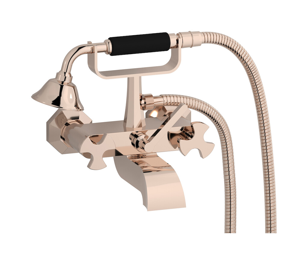 Настенный смеситель для ванной в комплекте с душевым гарнитуром WE ARE IB bt250rs Rose Gold Belmondo 