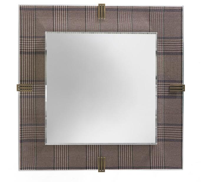 ETRO Home Interiors Квадратное настенное зеркало в рамке из стекла и ткани  E.ren.511.a  - Вид №1