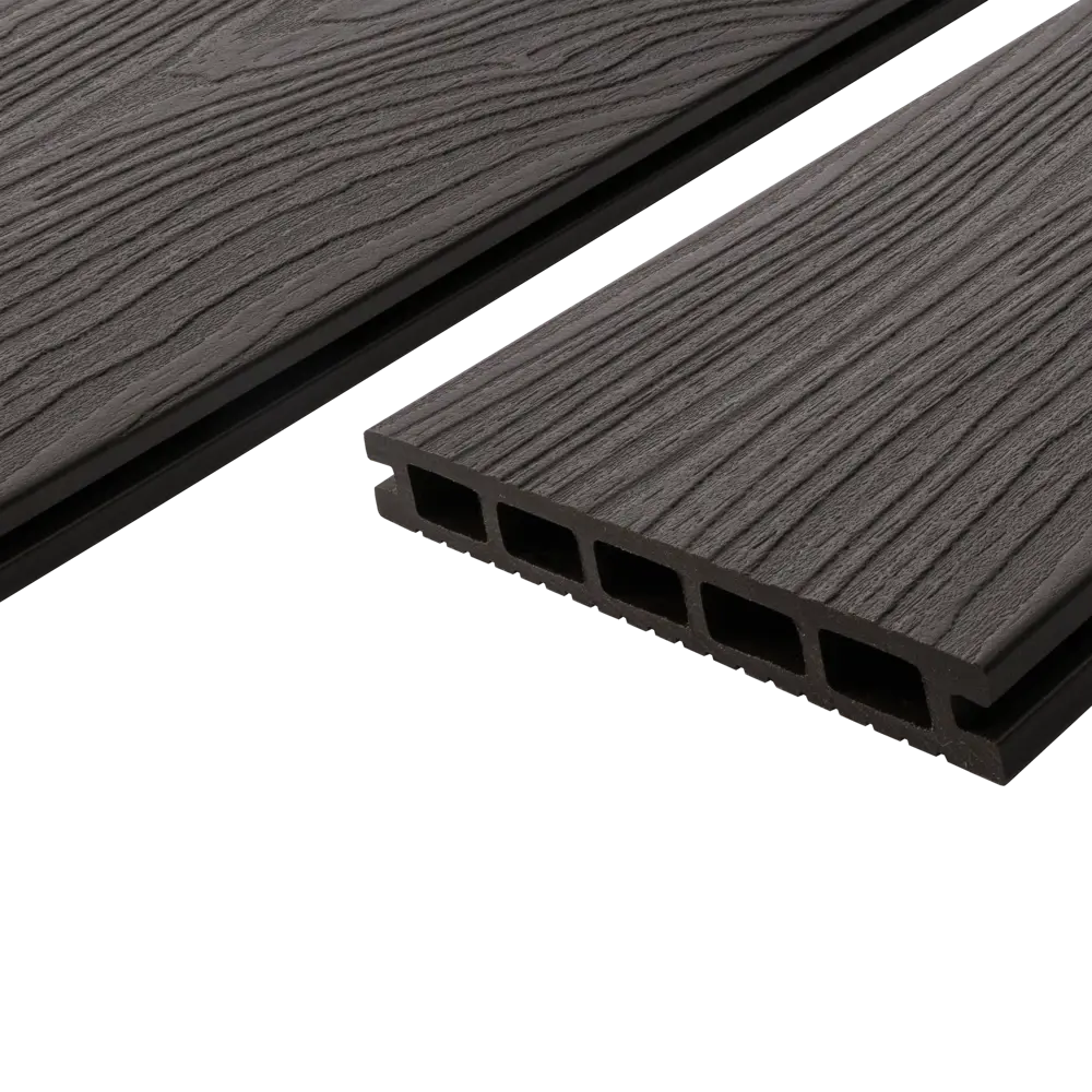 Террасная доска ДПК T-Decks цвет Венге 4000x150x20 мм двусторонний вельвет 0.45 м² STLM-2132737 - Вид №3