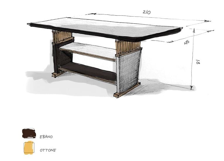 Деревянная прямоугольная консоль с полками Roman & Co NORWOOD ARCH-00017291
