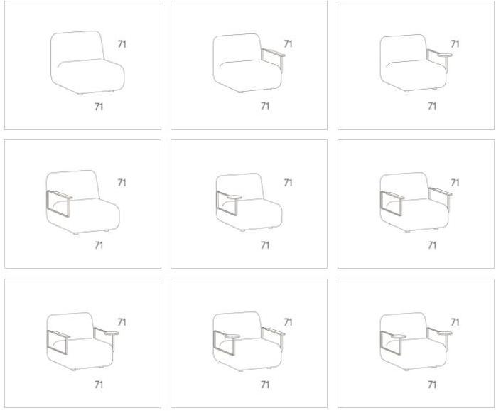 Punt Кресло из модульной ткани с обивкой Gin sun-id-1371745 - Вид №6
