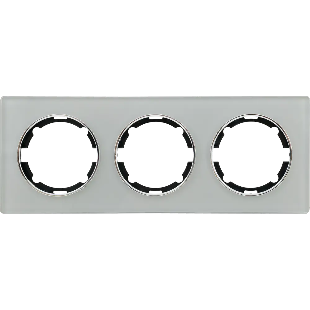 ONEKEYELECTRO Стеклянная тройная рамка для розеток серый глянец 82838533 Florence STLM-0036864