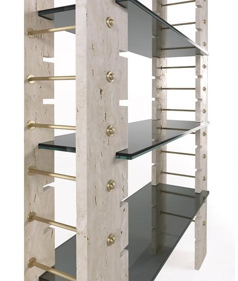 Gianfranco Ferré Home Книжный шкаф из травертина и стекла Fitzroy sun-id-1355996 - Вид №2