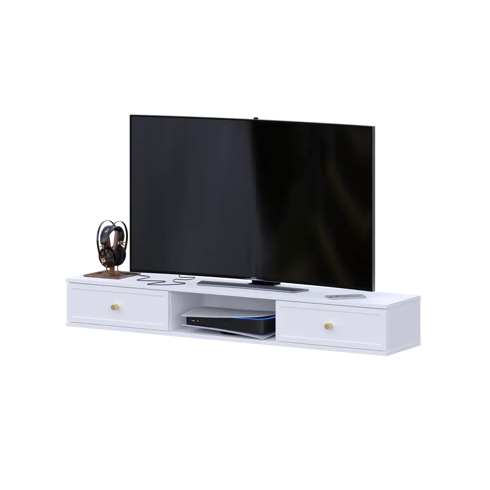 Тумба под телевизор KONSENSA Амьен 150x20x30 см ЛДСП цвет белый Лион STLM-2009250 - Вид №10