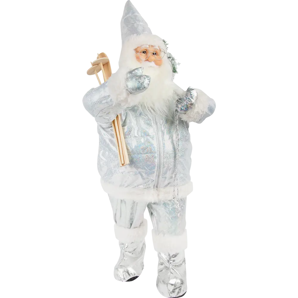 Фигурка декоративная «Дед Мороз с лыжами», 80 см, пластик, цвет белый/синий RELANCE STLM-2078771 - Вид №1