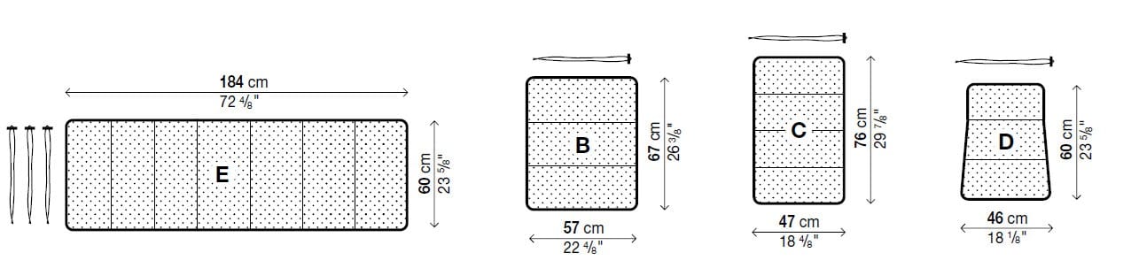 Прямоугольная однотонная подушка для наружного применения Kristalia Lips ARCH-00115312 - Вид №16