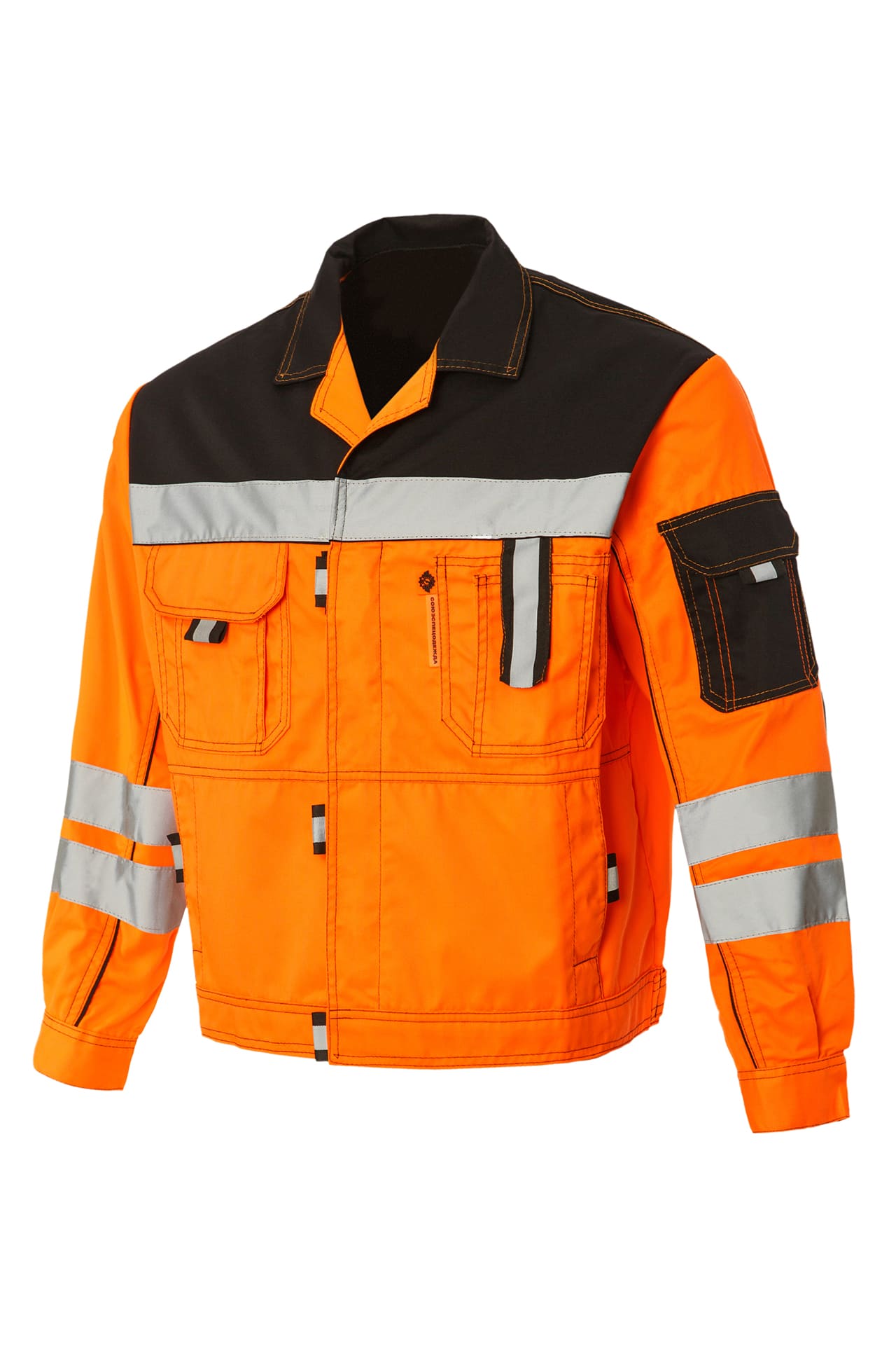 61869 Костюм "Профессионал-2" с СВП оранжево-черный  Летняя спецодежда  размер 60-62/170-176  - Вид №1