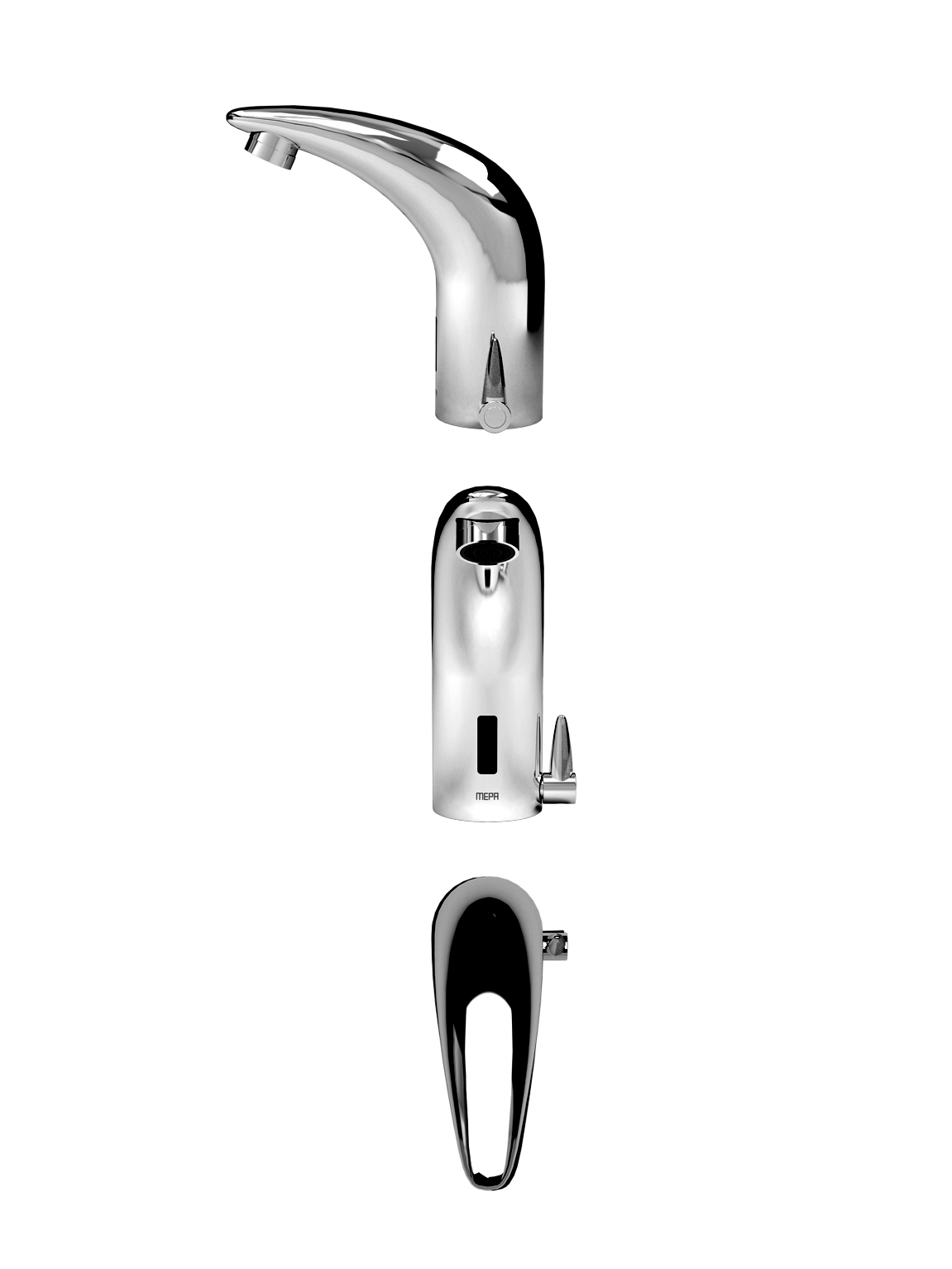 718842 MEPA  ИК-смесители для умывальников Saniline Dolphin 2 для холодной / теплой воды, с питанием от сети 