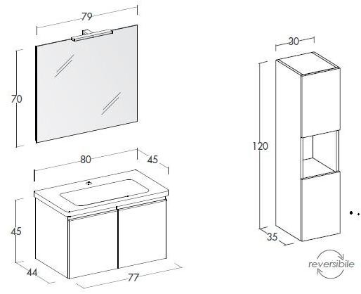 LEGNOBAGNO Тумба под умывальник с дверцами Express sun-id-1466998 - Вид №2